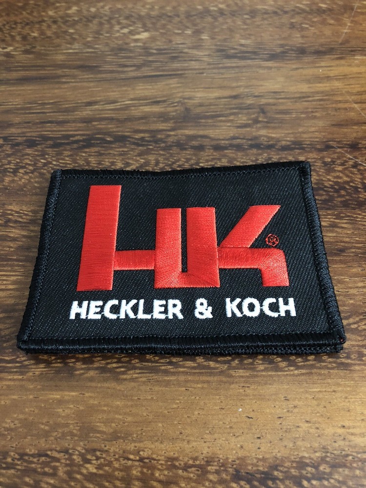 HK FIREARMS HECKLER & KOCH LOGO PATCH HOOK FASTENER BACKING PATCH H&K