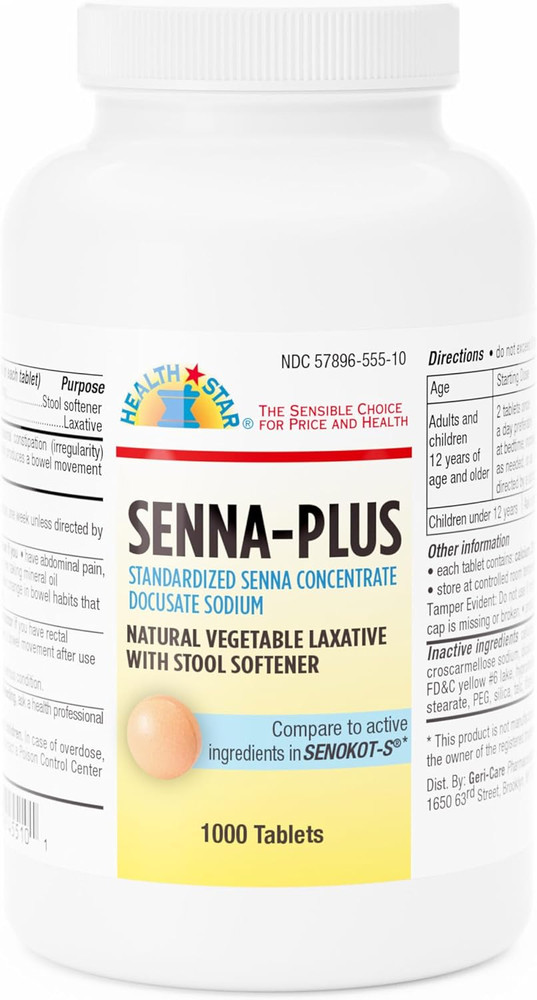 Senna Laxative Tablets 1000 Count