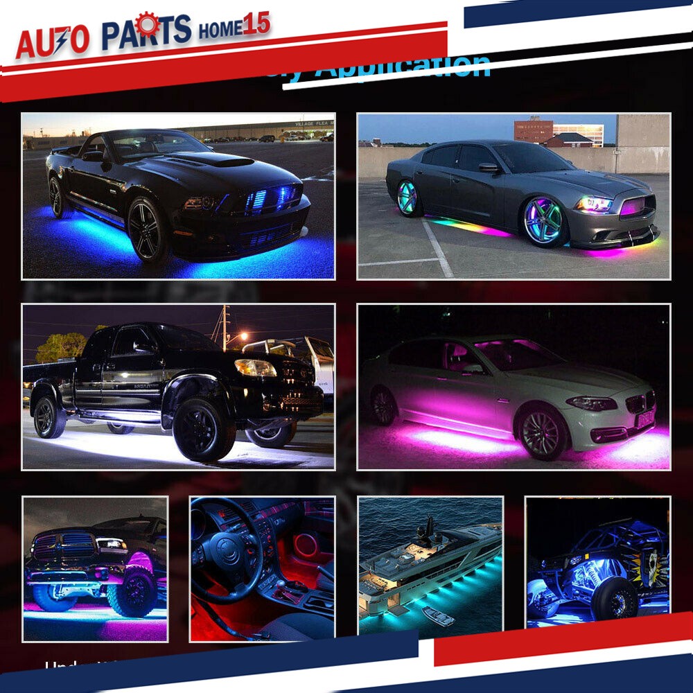 RGB LED Underglow Light Music-Synced Bluetooth App Remote-Controlled Light Strip