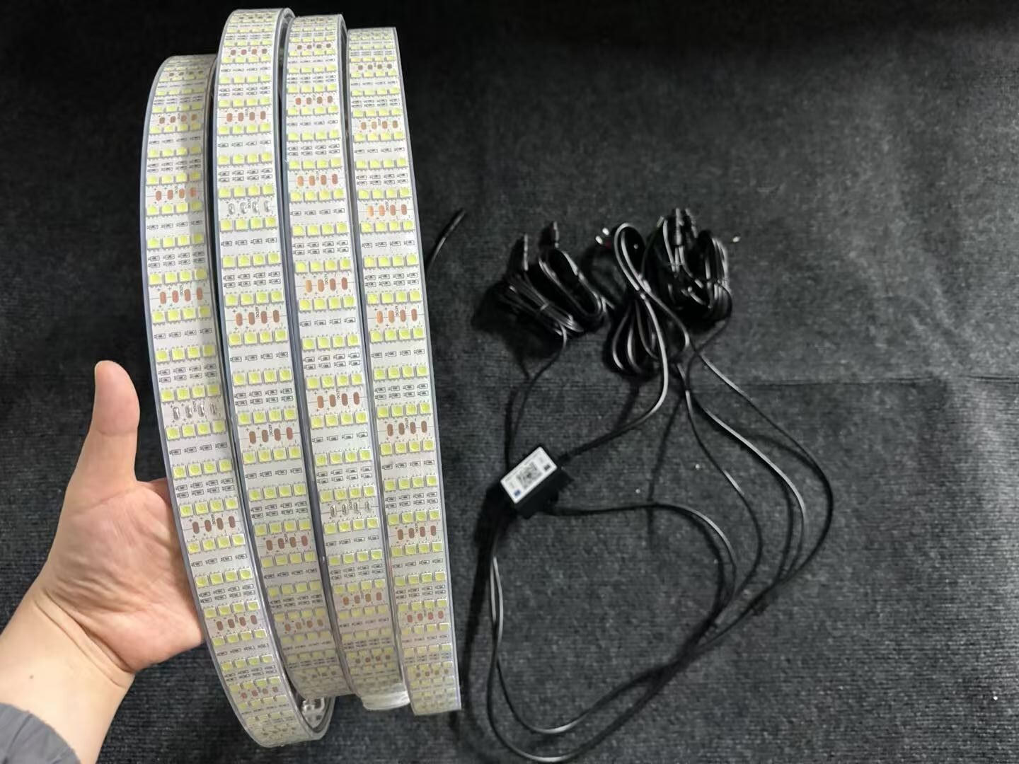 Set of (4) 17.5" Brightest QUAD ROW Solid WHITE Car Trucks LED Wheel Rim Lights