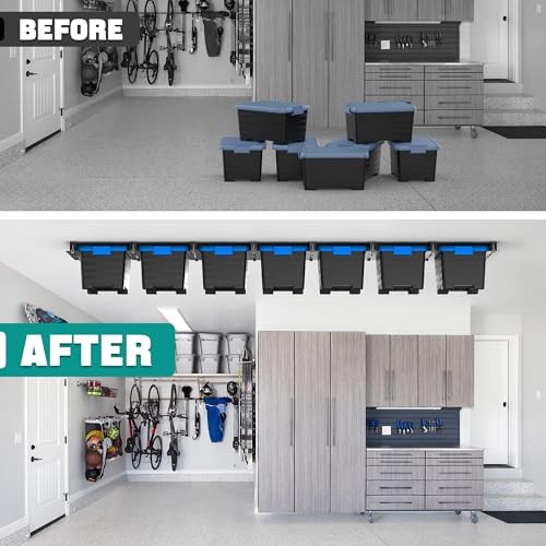 Ceiling Storage Rack, Heavy Duty Overhead Storage Rack for Garage, Adjustable