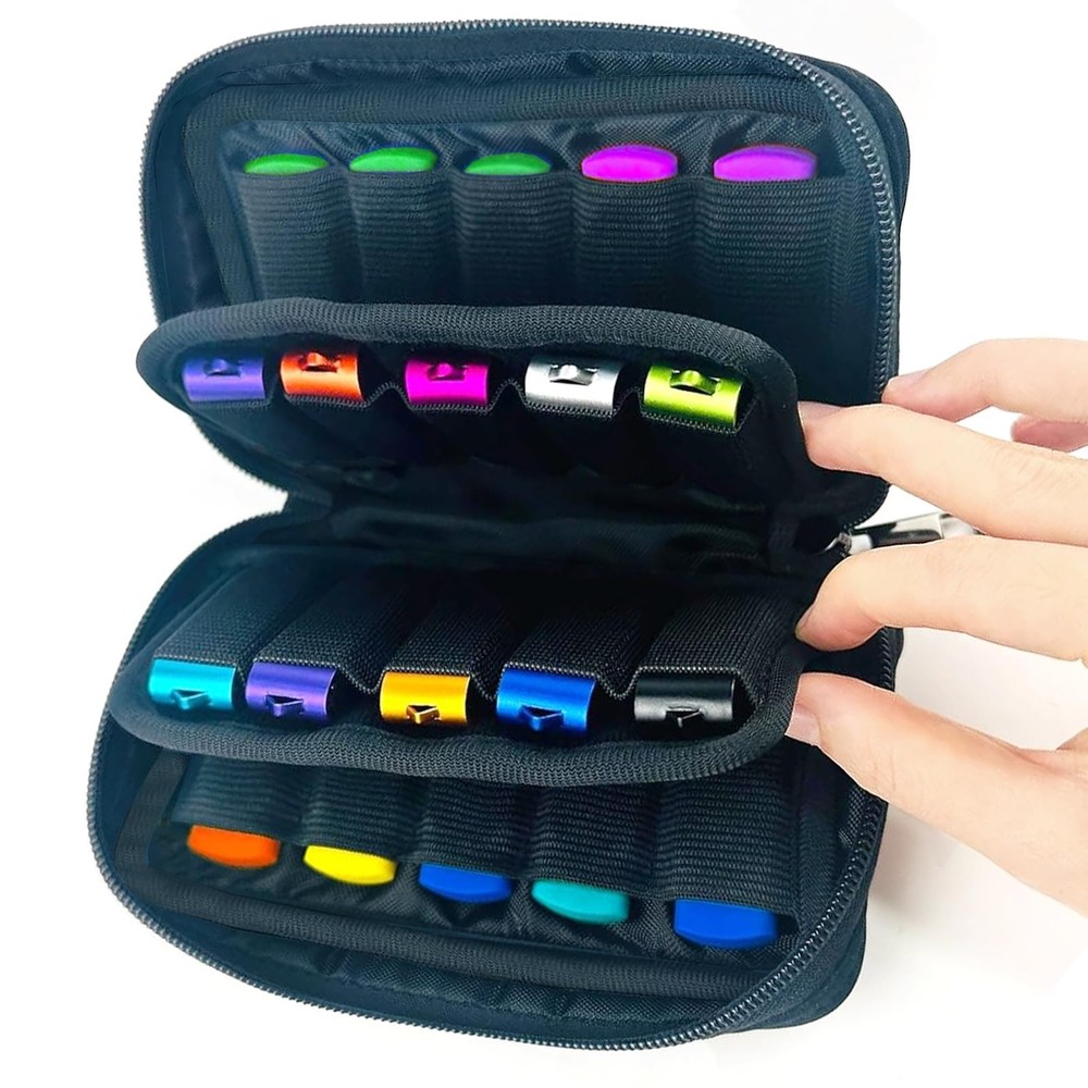 USB Flash Drive Organizer Case 20 Slots Memory Stick Storage Pouch with Zippe...