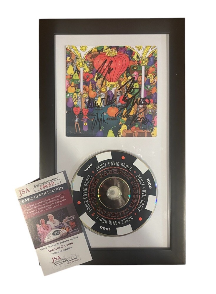 DANCE GAVIN DANCE JACKPOT JUICER SIGNED DISPLAY FRAMED CD JSA COA