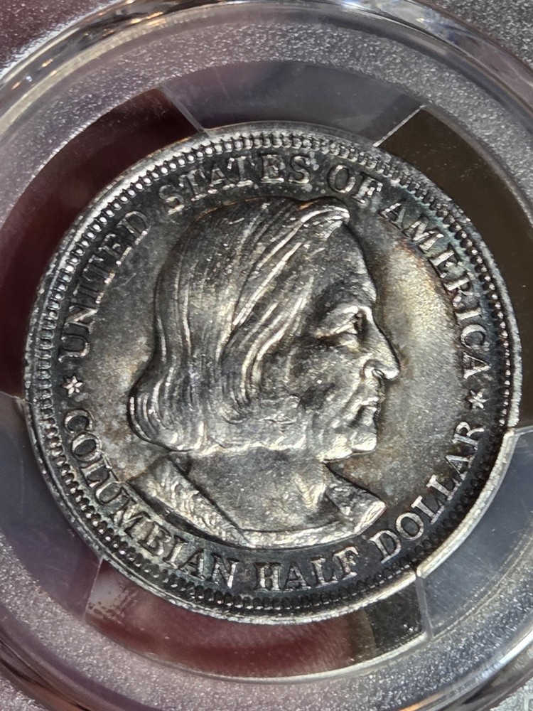 1893 50c Columbian Commerative PCGS MS63 Toned