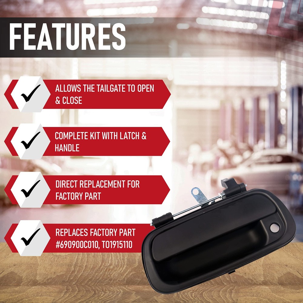 Tailgate Handle Latch with Keyhole - 2000-2006 Tundra Handle, Black