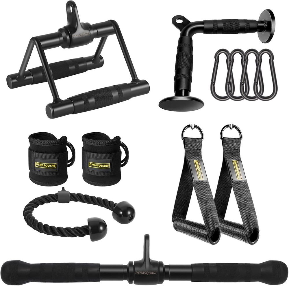 Heavy Duty Cable Machine Attachments Combo - Solid Steel LAT Set