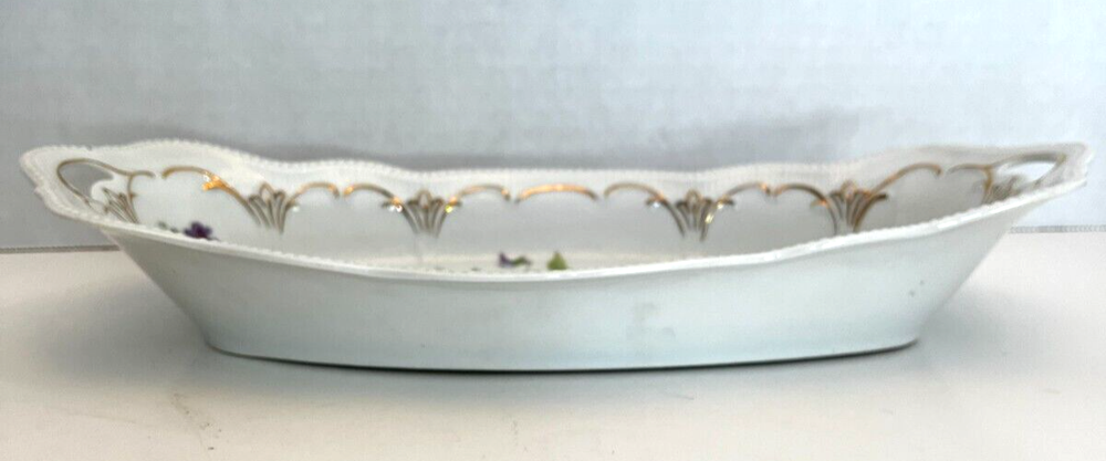 Relish/candy dish with purple violets