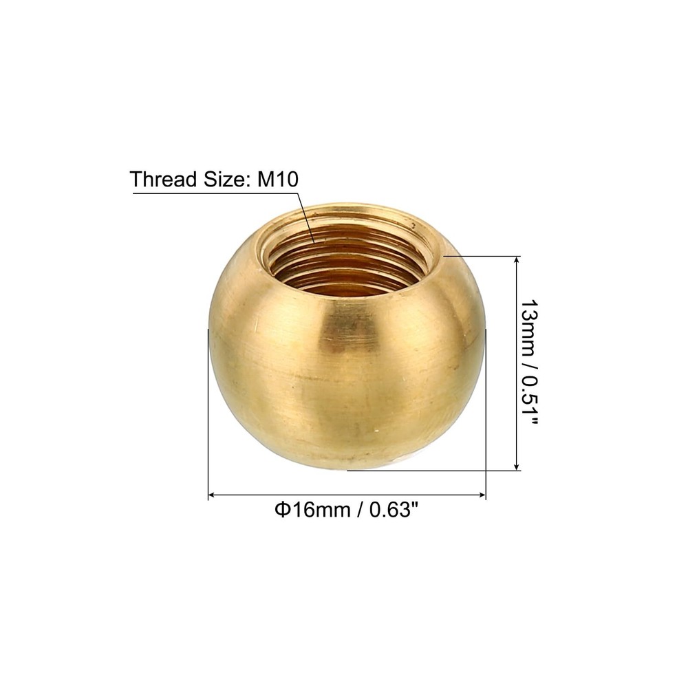 M10x1 Thread Lamp Finial Cap Knobs Brass Ball 5 Pack Lamp Decoration