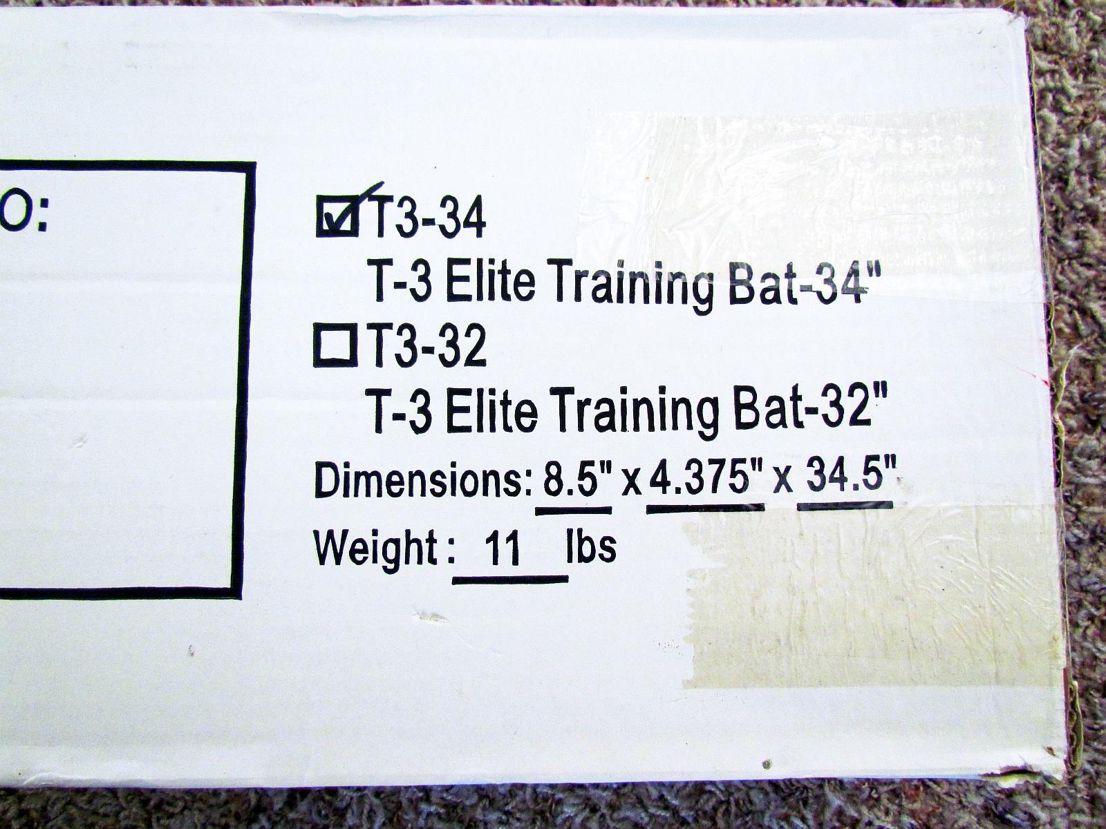 T3 Elite Training Baseball Bat 34" JumpUSA With Training DVD, Weights, & Bag NEW