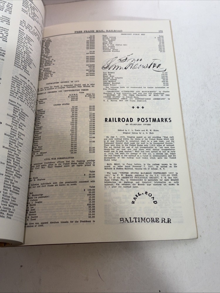 American Stampless Cover Catalog E.N. Sampson 1965