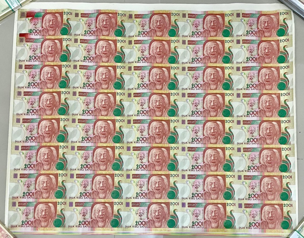 Indonesia Perum Peruri 2001 Affandi Specimen Test Note UNCUT 5x8