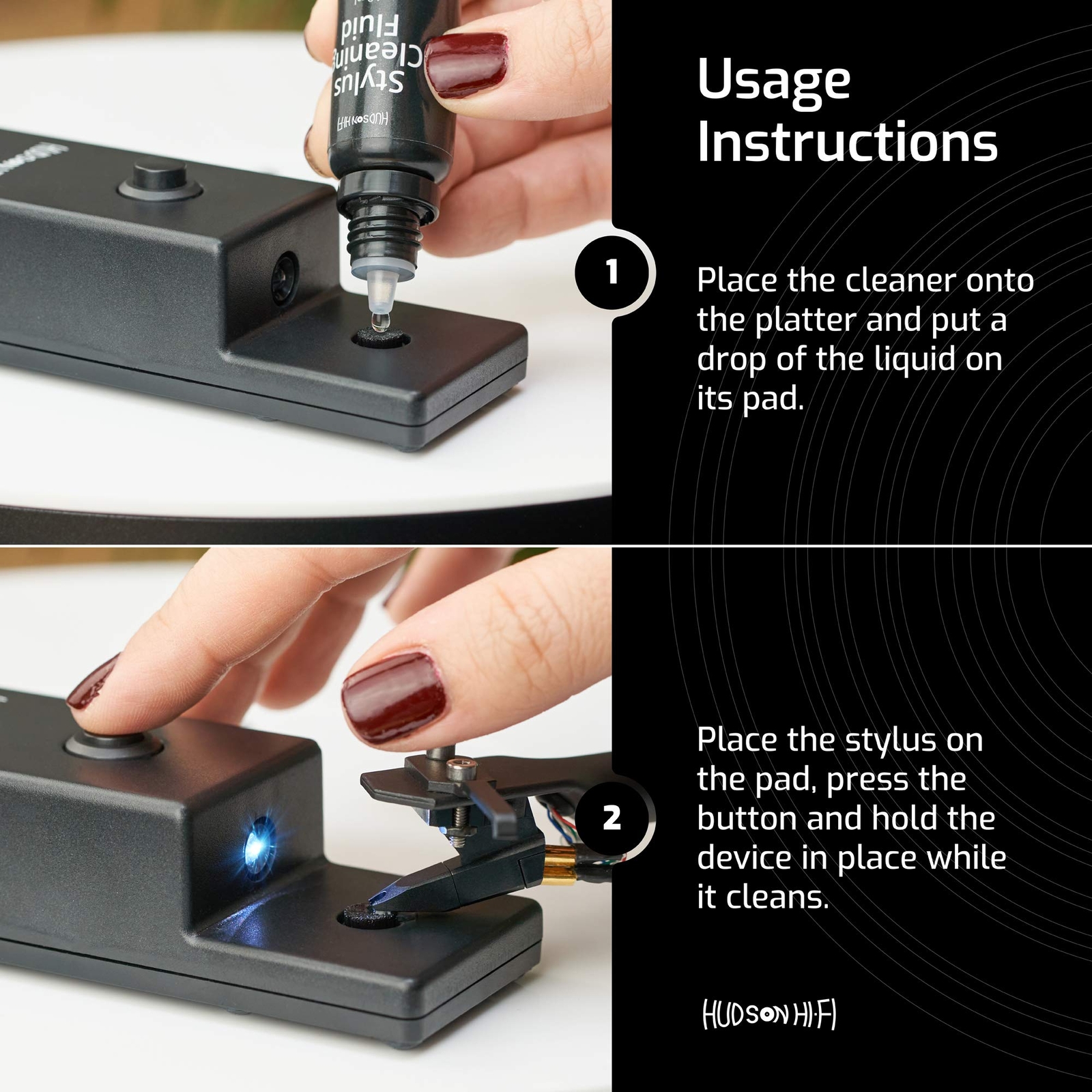 Hudson Hi-Fi Turntable UV Stylus Cleaner - Vinyl Needle Cleaning