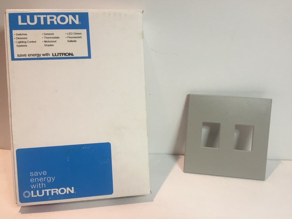 Lutron VWP-2-GR, 2-Gang Wallplate, Gray