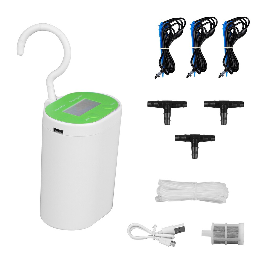 Automatic Drip Irrigation System Kit Plant Timer Self Watering Garden With Pump