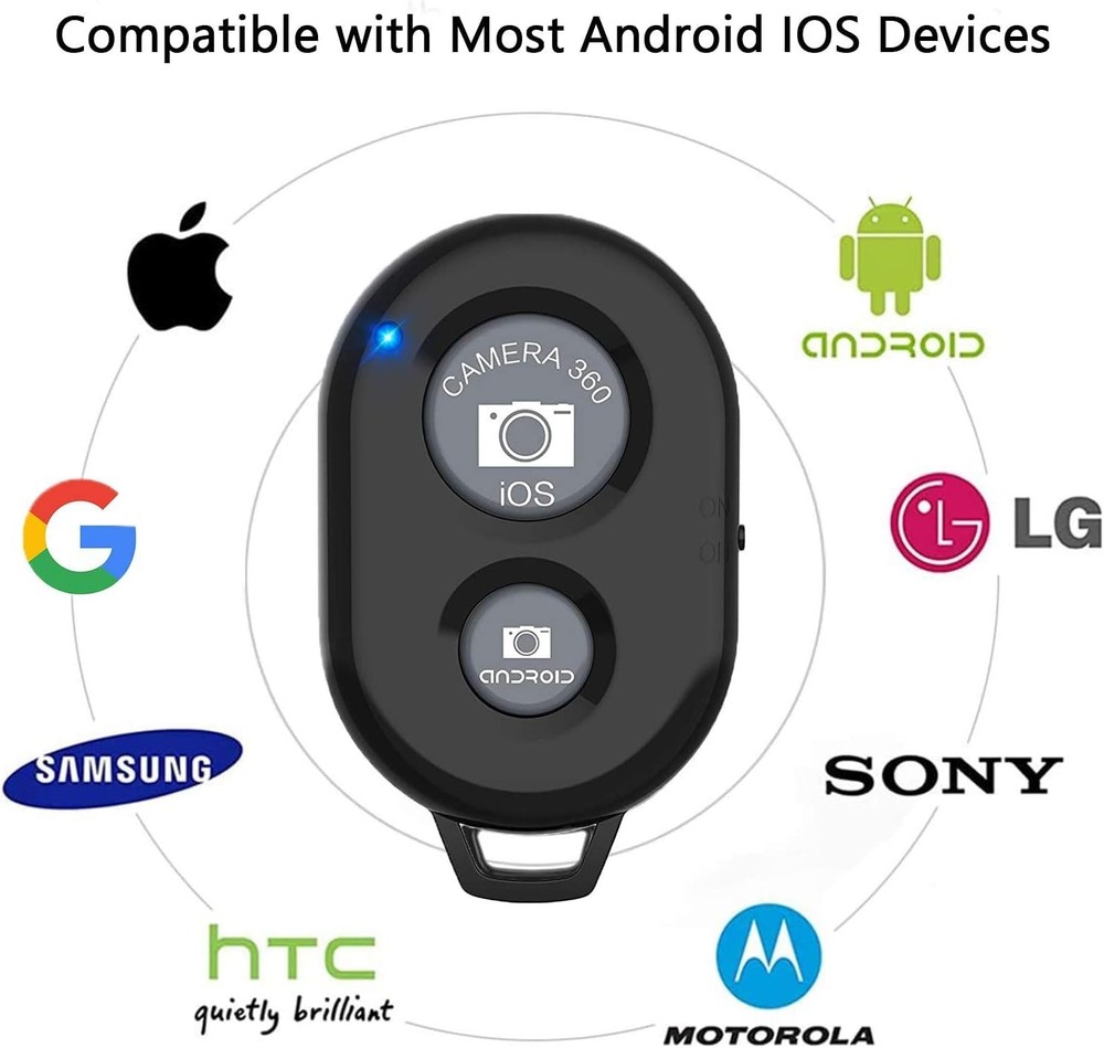 Remote Shutter Wireless Control Round Black Smartphone iPhone Android Cleanable