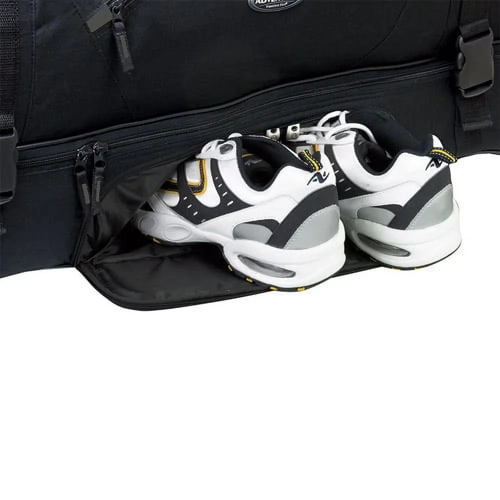 Large 36" Drop-Bottom Rolling Duffel with Telescopic Handle - Black