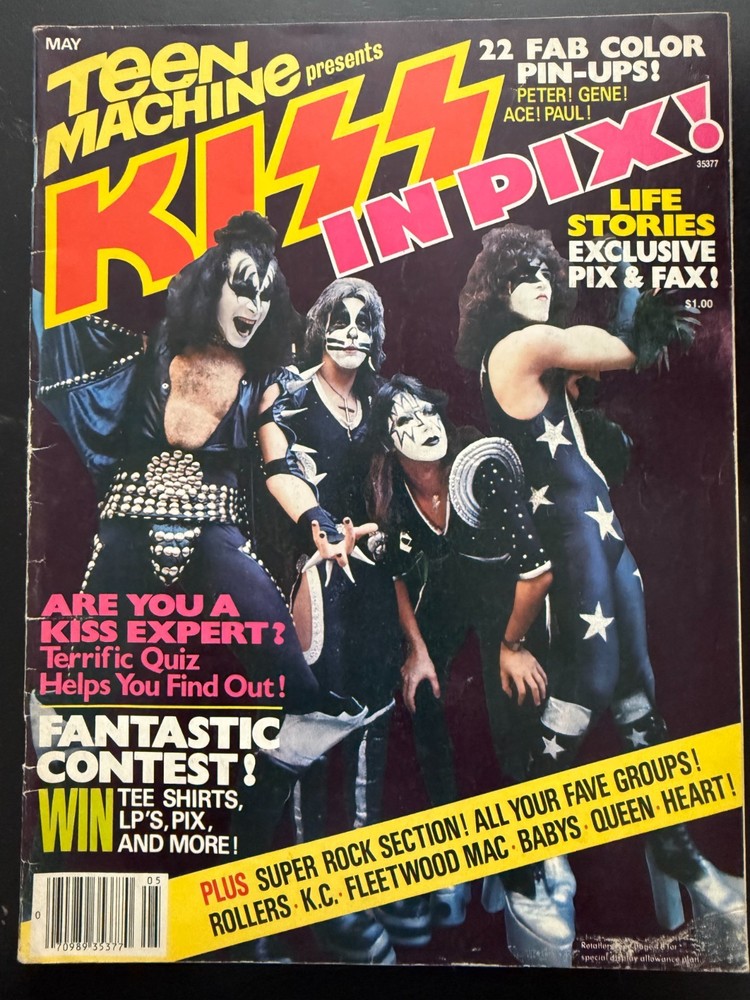 KISS in Pix: Teen Machine May 1980 Magazine - in Makeup with Peter & Ace!