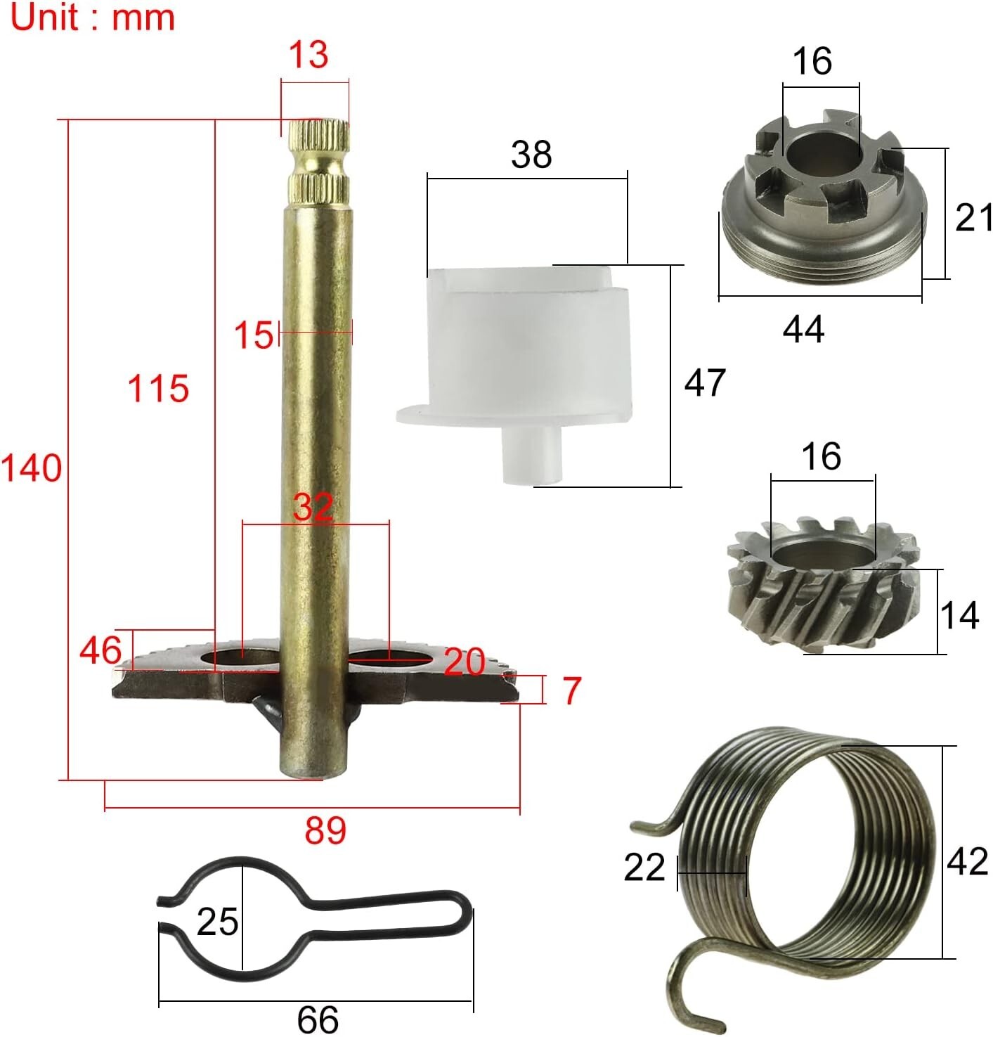 YAMAHA PW50 PW 50 KICK SHAFT ASSEMBLY STARTER GEAR NEW