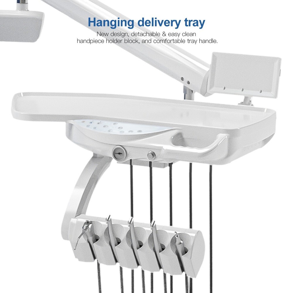 Dental Unit Chair Computer Controlled DC Motor PU Leather+ Assistant Stool