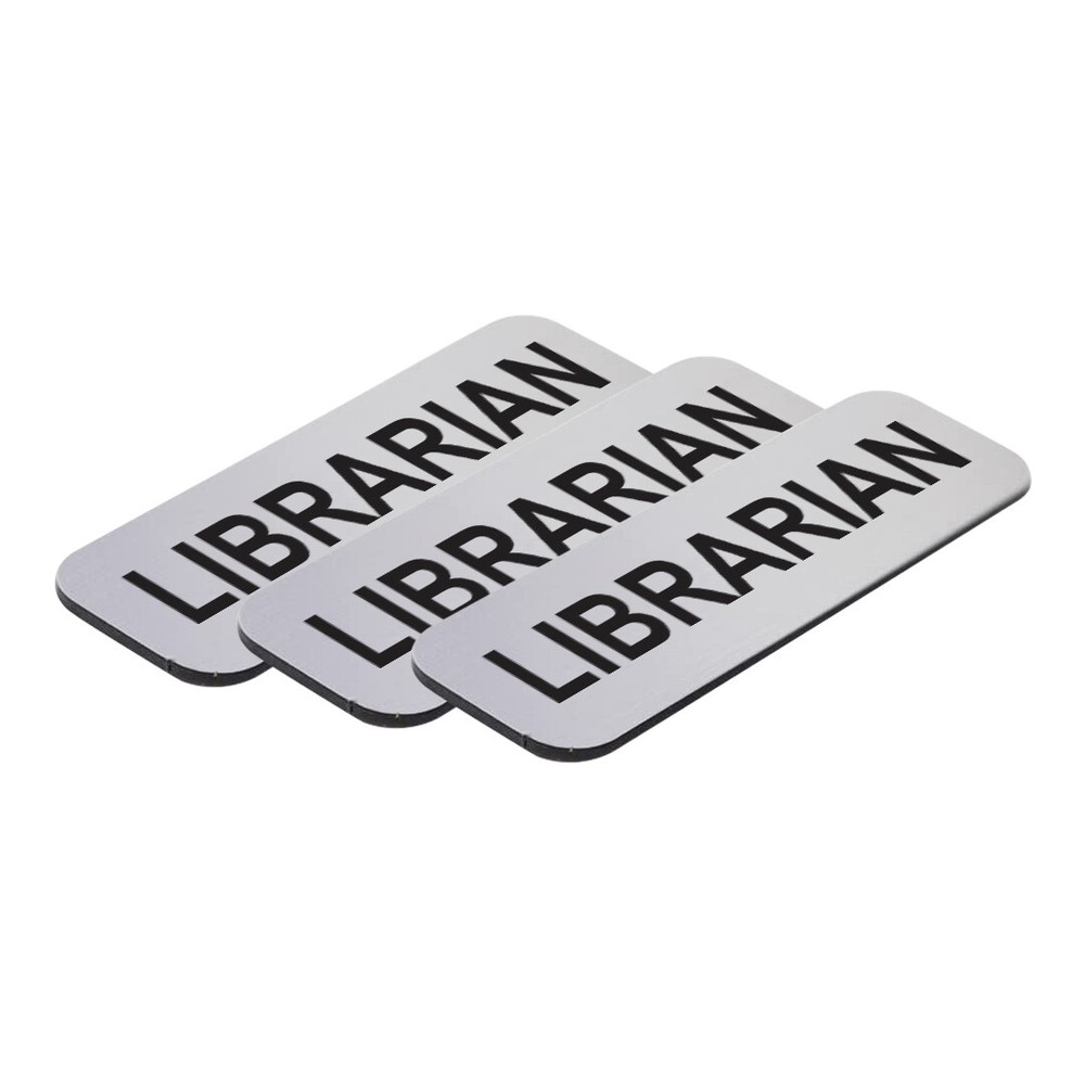 Librarian 1 x 3" Name Tag (3 Pack)