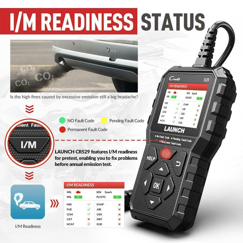 Check Engine Light Emission Test EOBD OBD2 Scanner Code Reader as Foxwell NT301