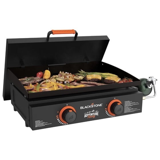 Adventure Ready Outdoor Griddle, 2-Burner 22" Propane Flat Top Grill with Cover