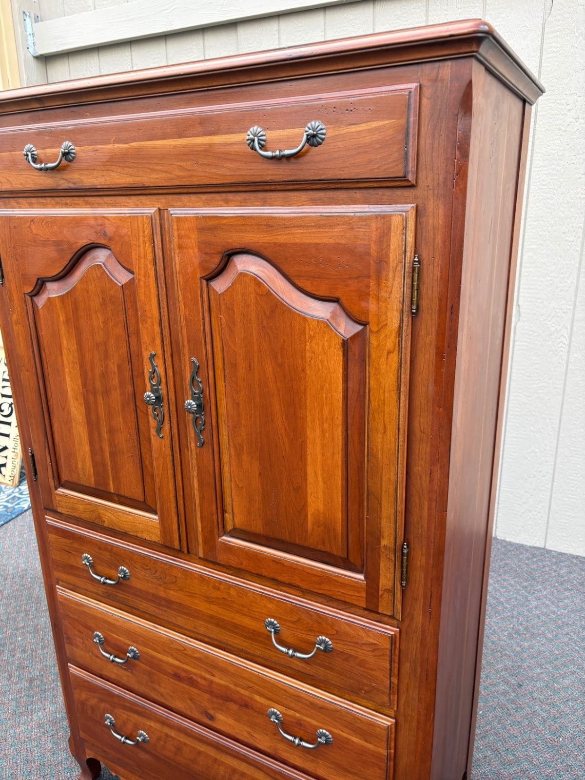 67581 Ethan Allen MAISON Cherry High Chest Dresser with Elegant Hardware