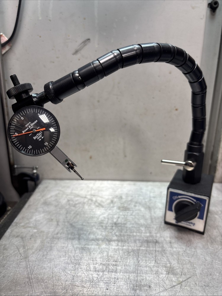 Brown and Sharpe7031”COMBO”Bestest Dial Test Indicator&Flex Post Magnicator Base