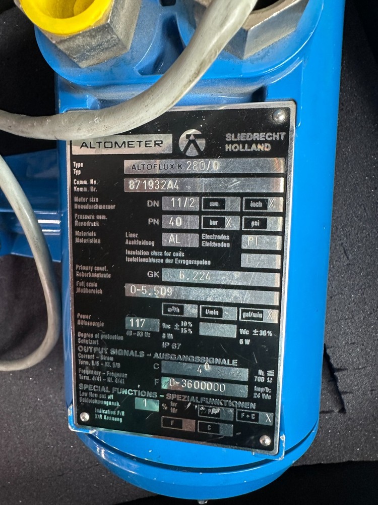 Altometer Altoflux K Flow Meter K 280/0 Untested AS-IS