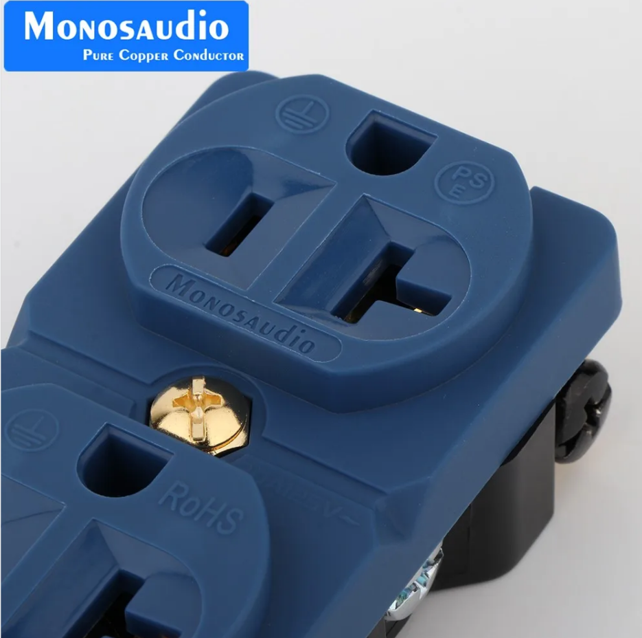 Monosaudio 20A Pure Copper Socket US Receptacles Wall Duplex Distributor Outlets