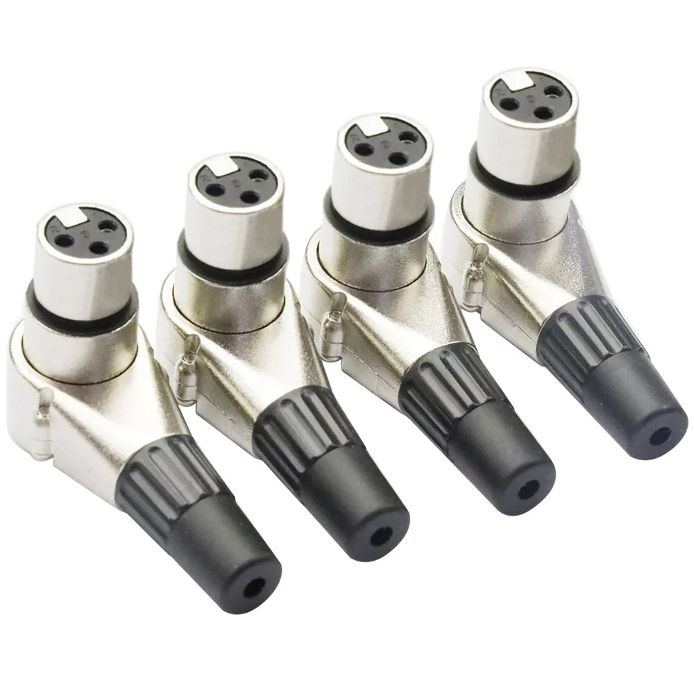 4Pcs Adjustable Right Angle 3 Pin XLR Female Connector Positions Adapter