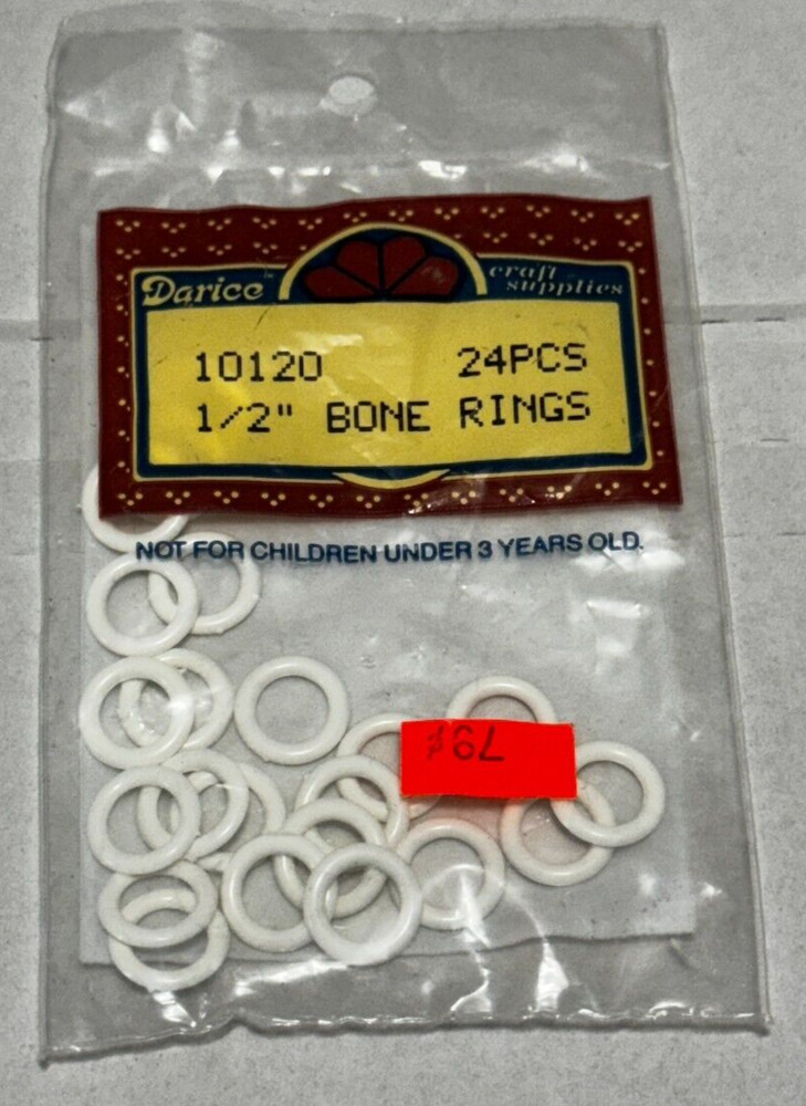 Plastic Bone Rings 1/2" 24/Pkg  DARICE