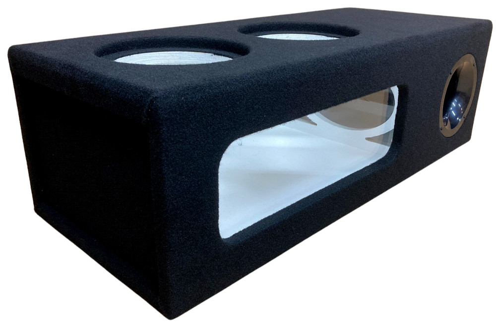 Custom Ported Sub Box Enclosure for 2 6.5” DD Audio 1506A Subs - White Interior