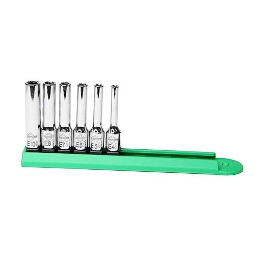 16095 Inverted Torx Deep Well Socket Bit Set, Black Oxide Finish, 6-Piece