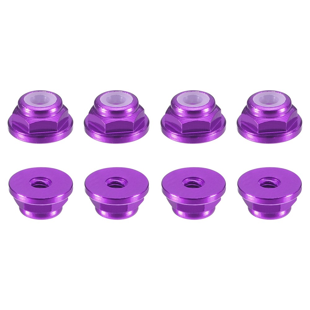 Nylon Insert Hex Lock Nuts, 8pcs - M2x0.4mm Self-Locking Nut(Purple)