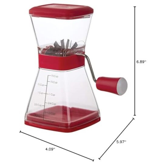 PrepWorks Nut Chopper – Manual Handheld Nut Grinder for Chopping Nuts, Red