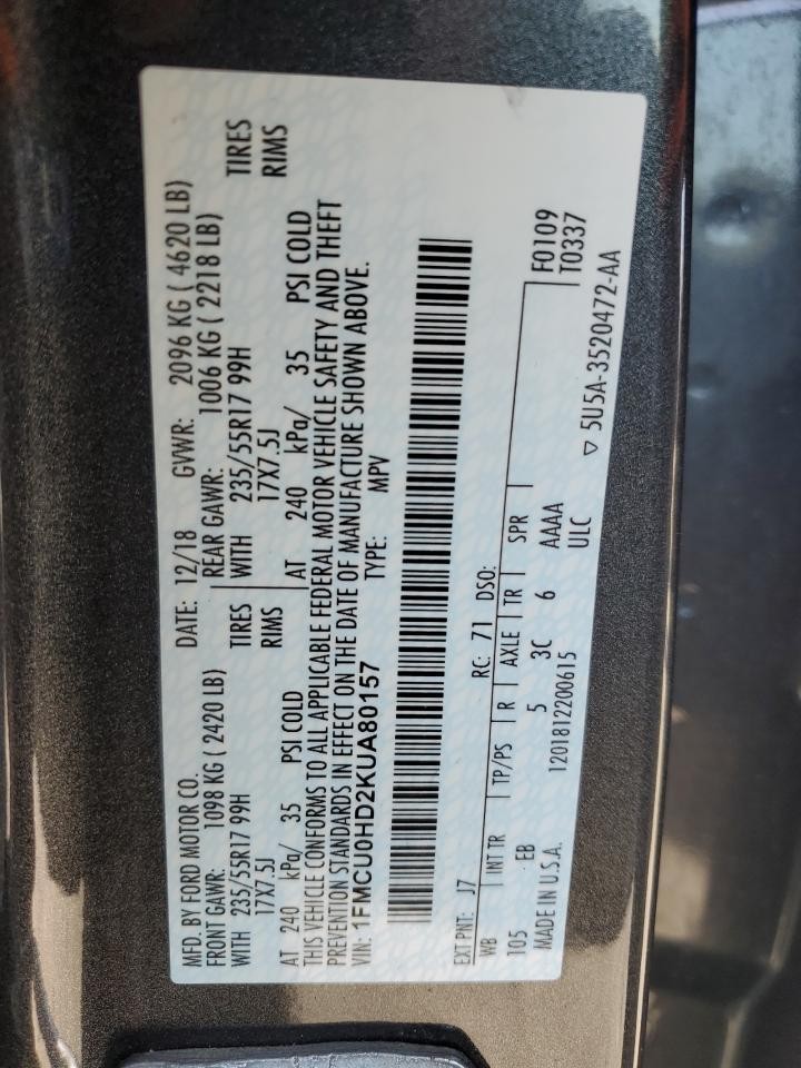 Used A/C Selector Switch fits: 2019 Ford Escape front automatic temperature cont