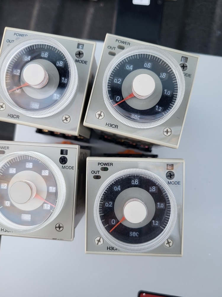 (4x)  Four - H3CR-A8 Multi-Function Timer 100-240VAC 100-125VDC 8-Pin With Base