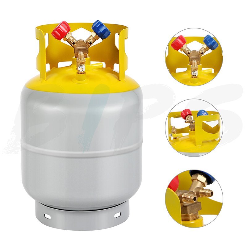 50lb Yellow-Gray Refrigerant Tank Y-Shaped Valve for Liquid/Steam Cylinder Tank