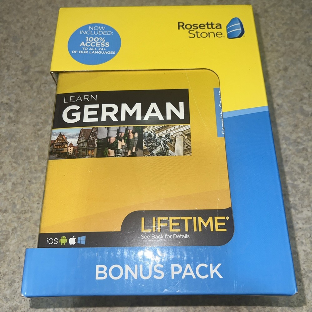 New Sealed Rosetta Stone Learn German Bonus Pack Bundle (computer software)