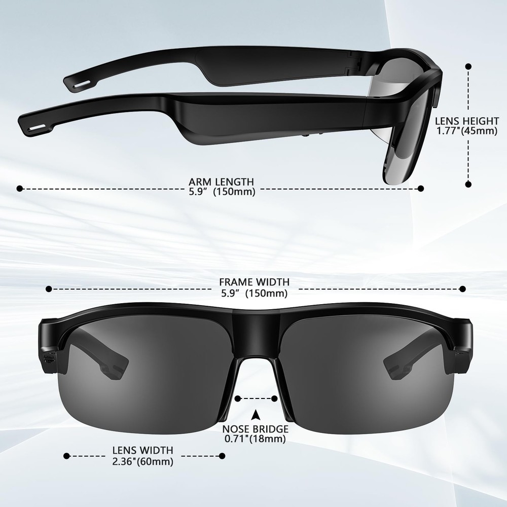 Smart Glasses, Polarized Bluetooth Sunglasses with Speaker, Voice Assistant, ...