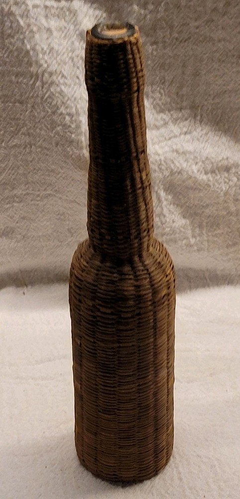 Nice Vintage Rattan Wrapped Small Bottle