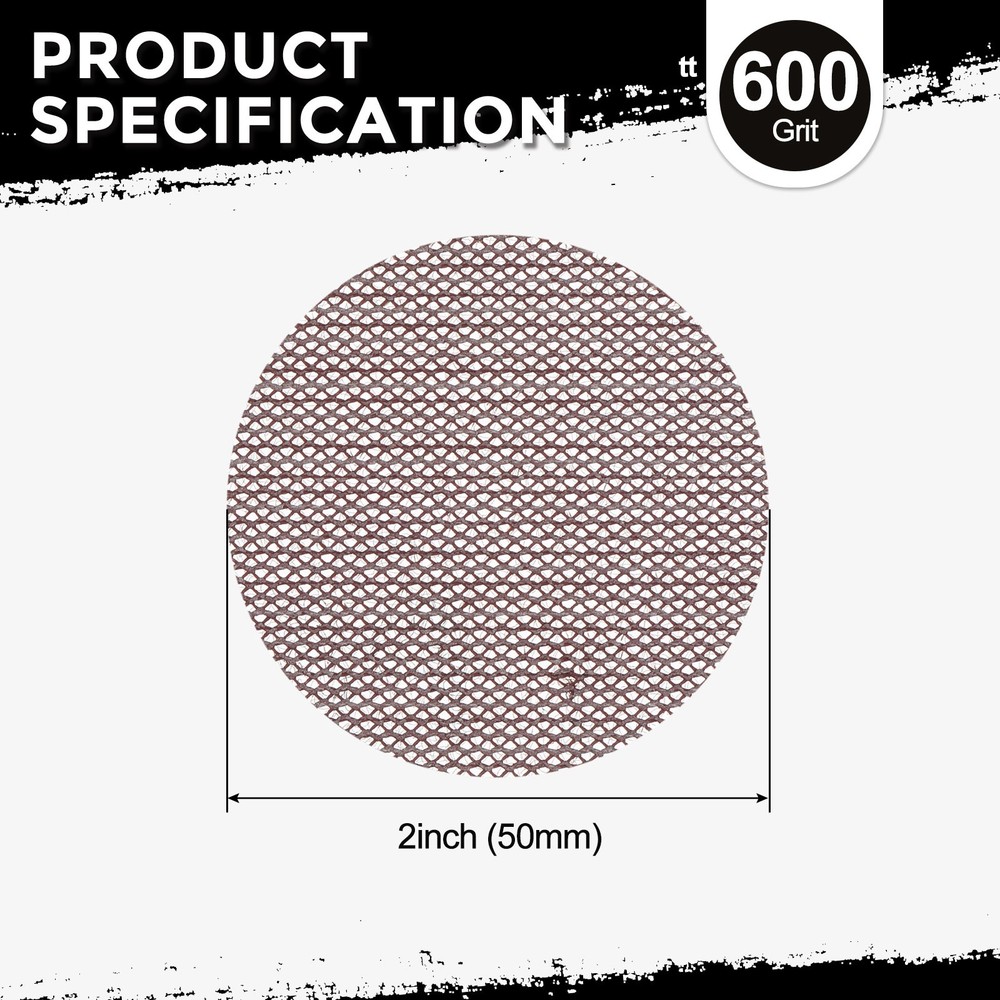 3 Pcs 2 Inch 600 Grit Hook and Loop Grid Sanding Discs