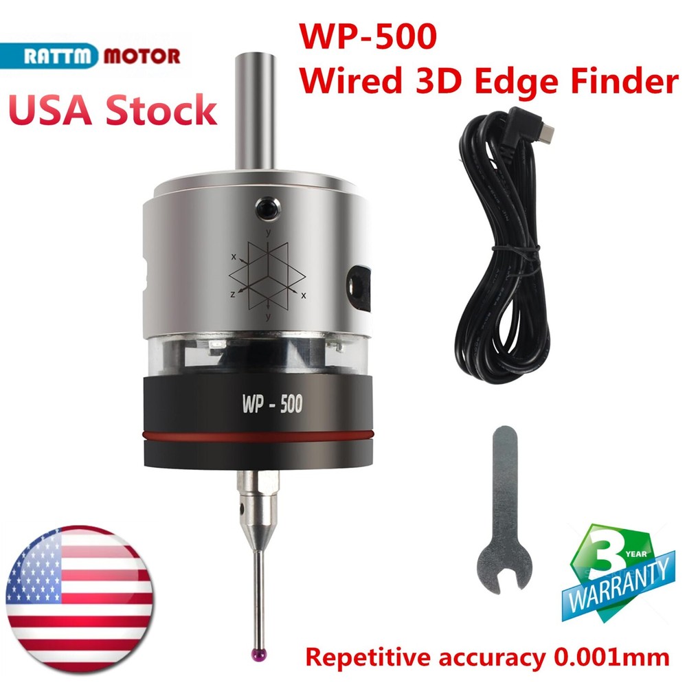 US丨3D Edge Finder Touch Probe 0.001mm Accuracy CNC Milling Machine Trigger WP500