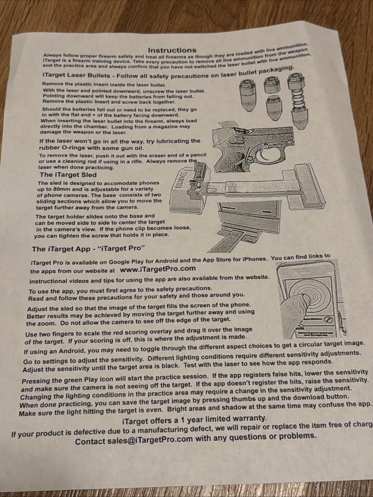 iTarget Pro 9mm X 2 Laser Bullet Target Practice Kit