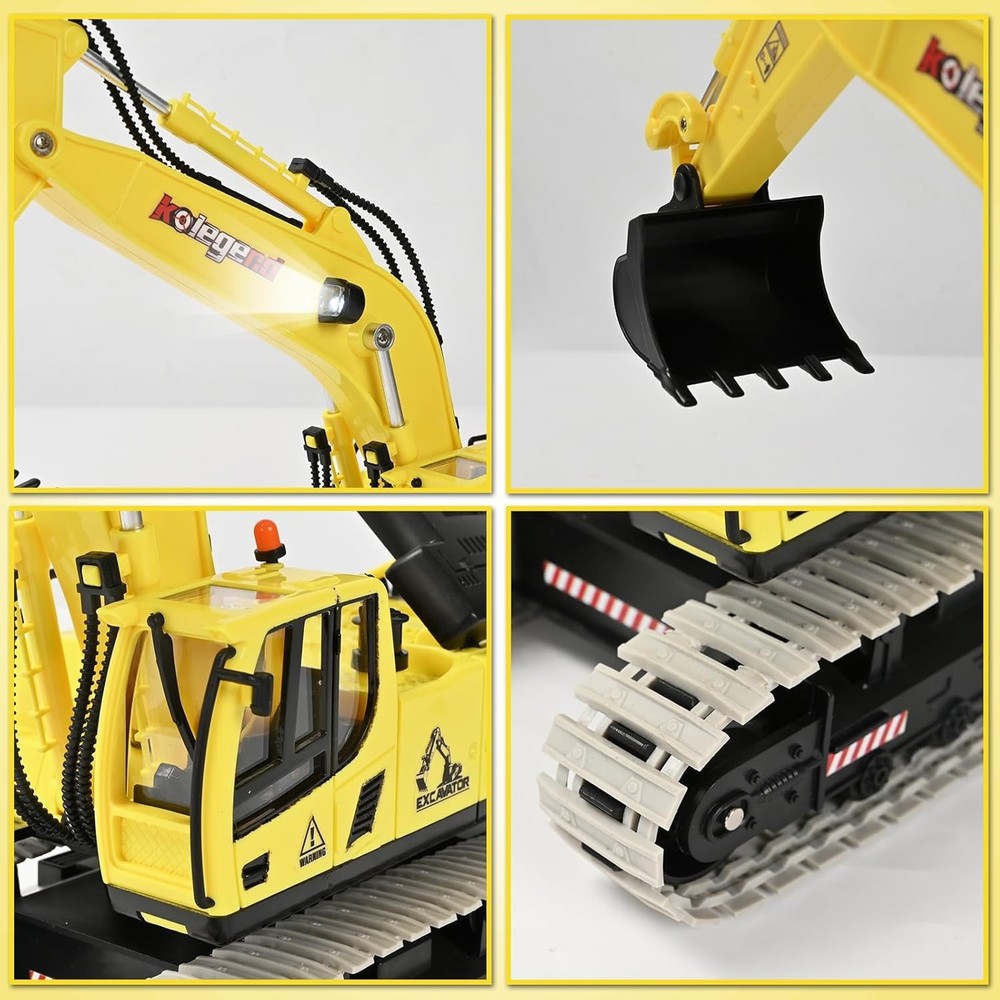Full Function RC Excavator 16" - 11 Channel, Rechargeable Battery Power