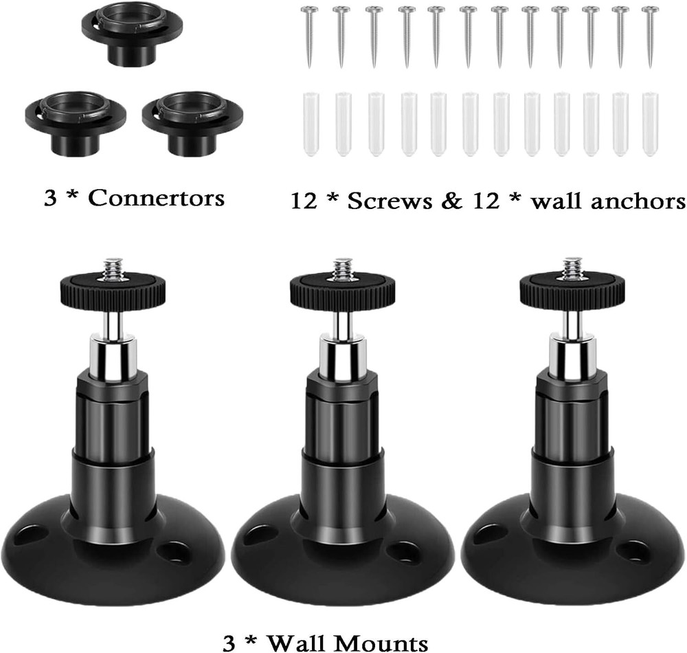 360Deg Adjustable Wall Mount Bracket For Blink 4th Gen Camera Wider View 3Pcs
