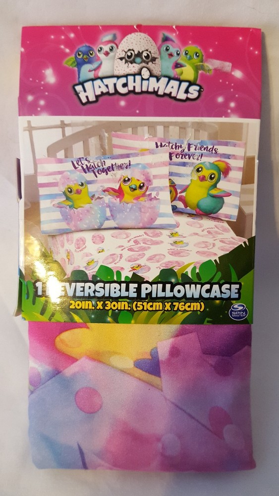 Hatchimals Reversible Pillowcase - Standard 20X30 - New