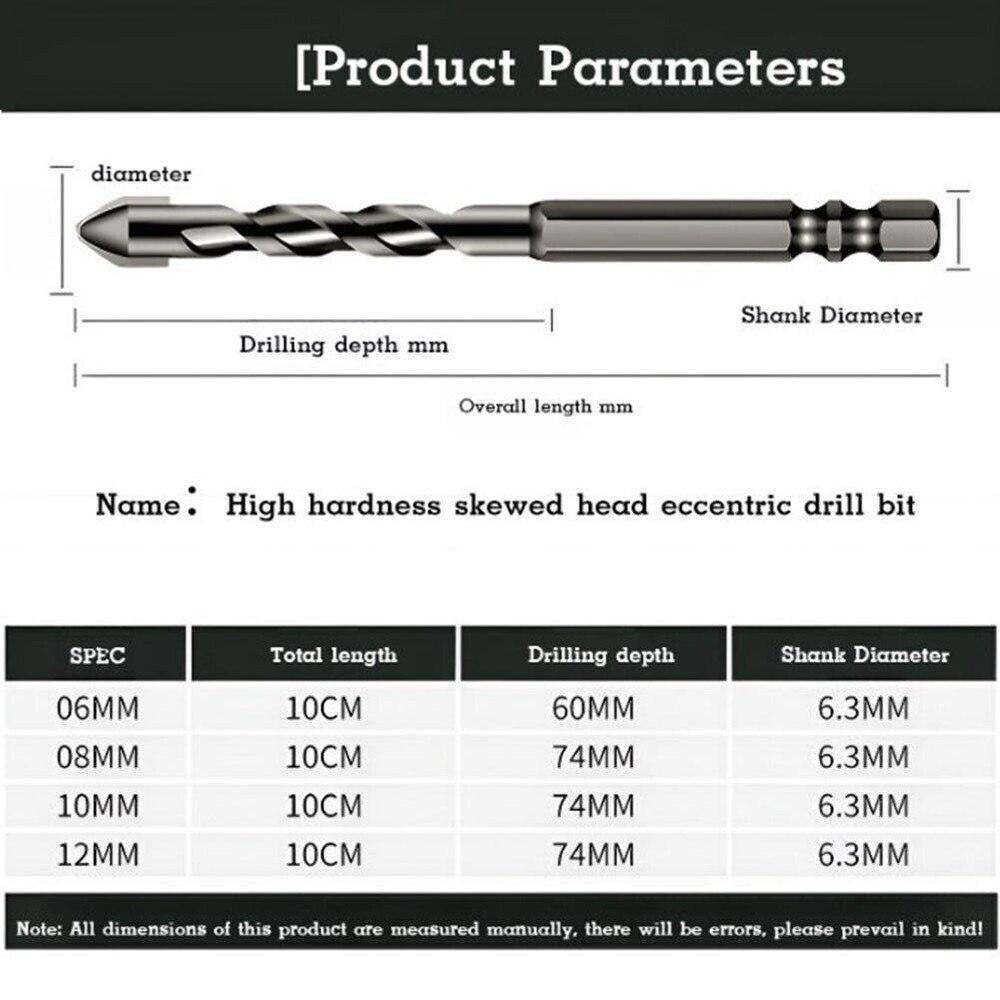 High-Strength Eccentric Twist Drill Bit, Oblique Head Eccentric Drill Bit-USA