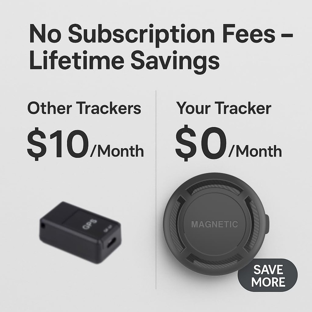 Magnetic Hidden GPS Tracker for Vehicles – Android Only, Long Bat